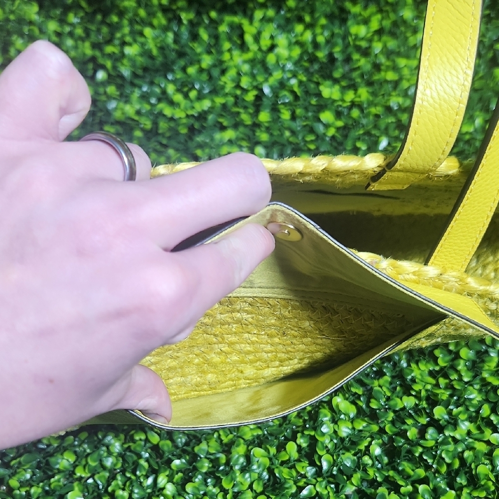 Yellow Woven Tote Bag - Picture 4 of 16